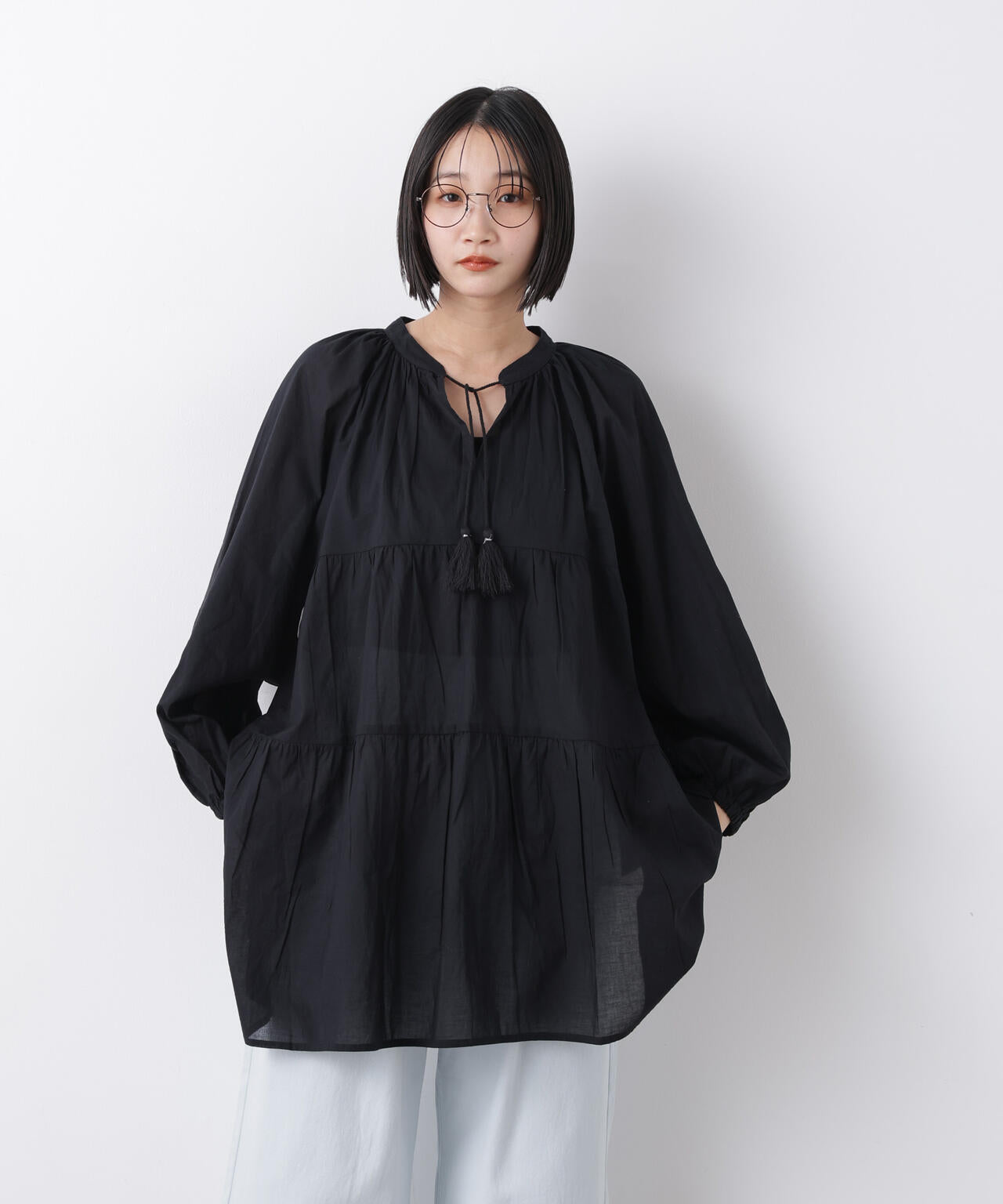 made in INDIA ティアードチュニックブラウス 6736120303