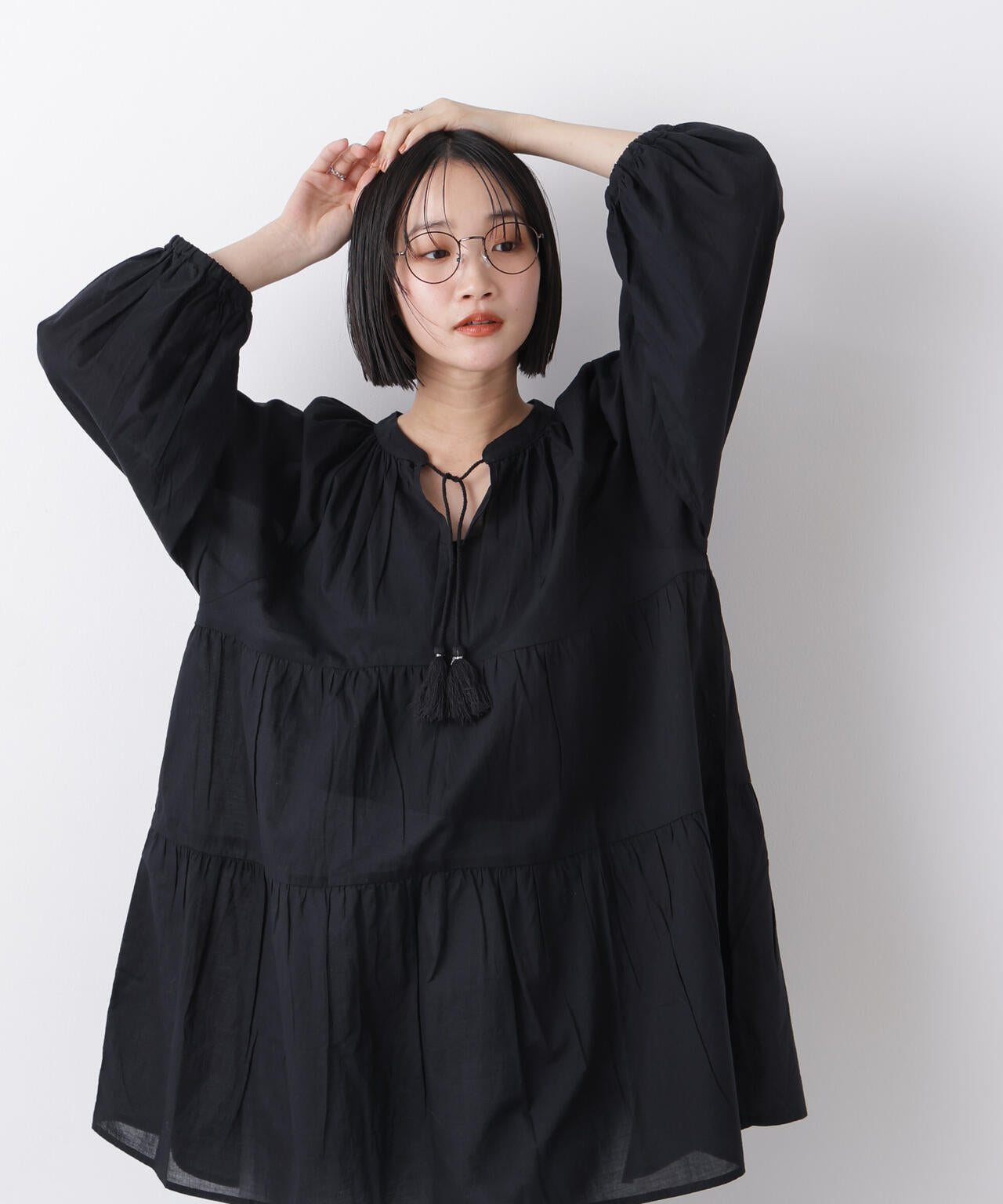 made in INDIA ティアードチュニックブラウス 6736120303