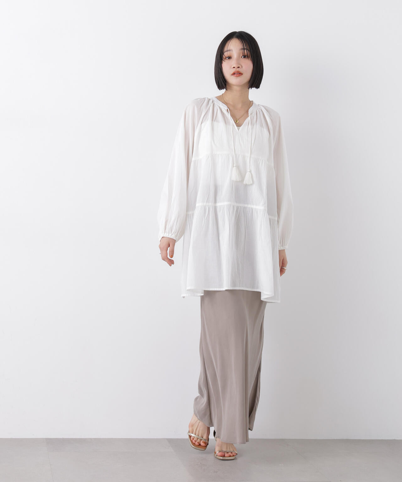 made in INDIA ティアードチュニックブラウス 6736120303