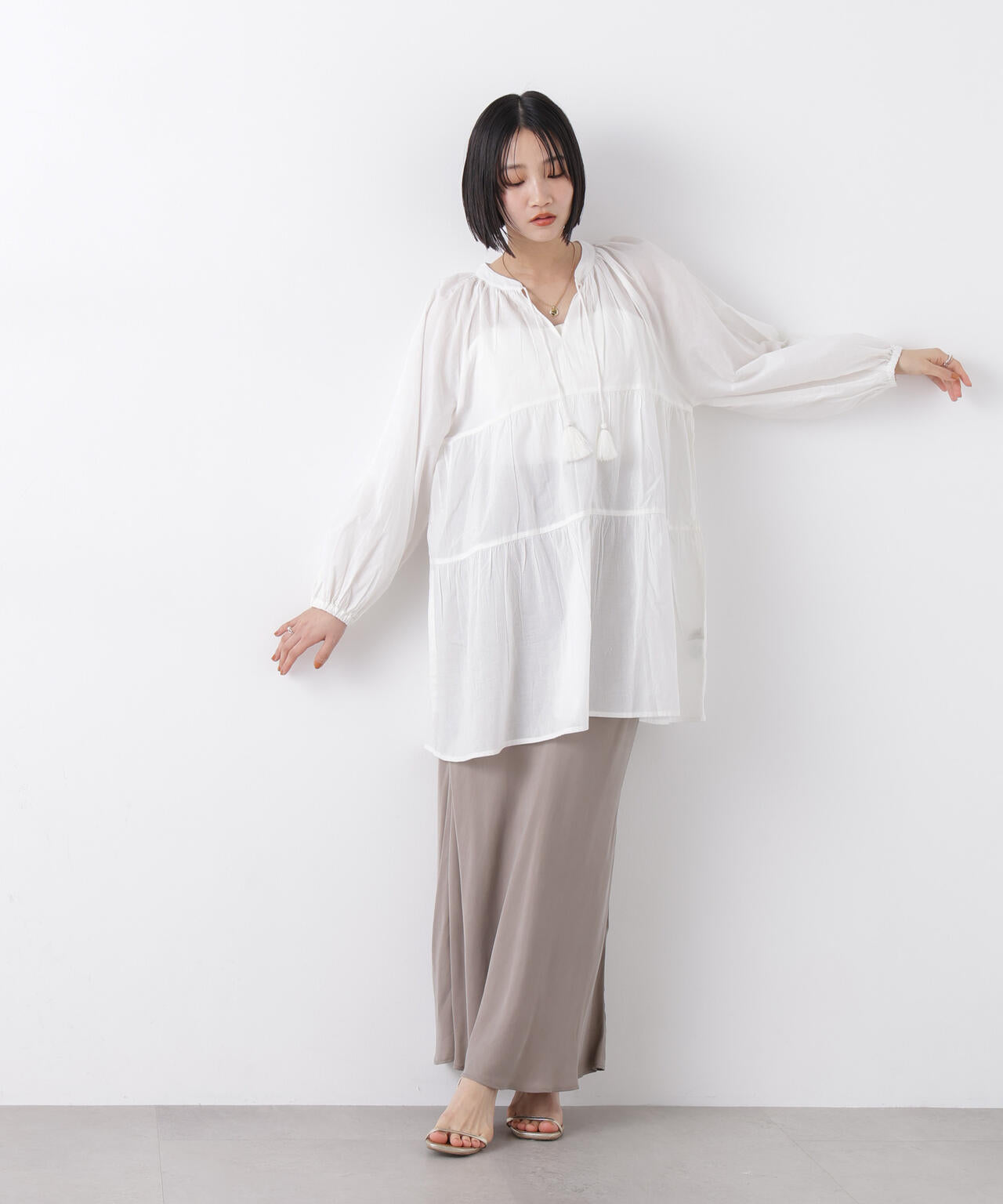 made in INDIA ティアードチュニックブラウス 6736120303