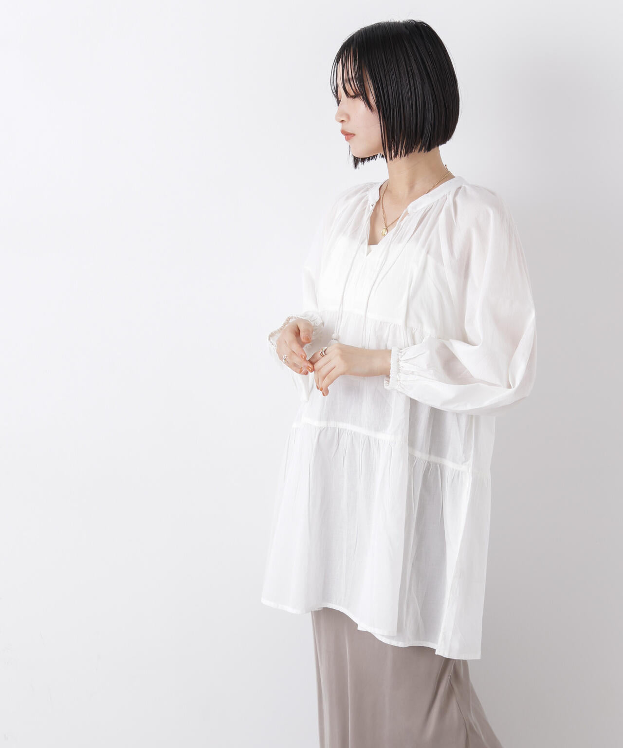 made in INDIA ティアードチュニックブラウス 6736120303