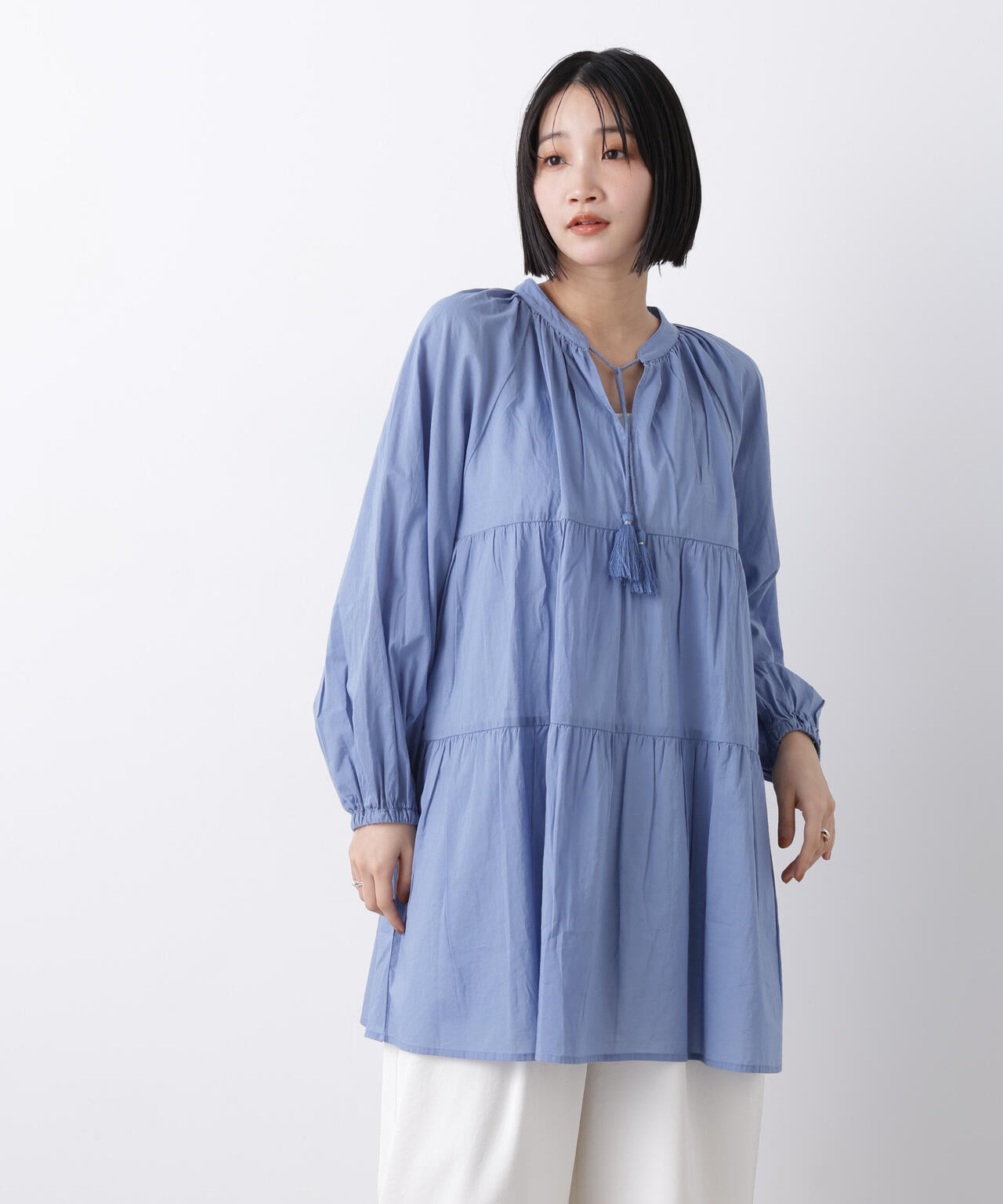 made in INDIA ティアードチュニックブラウス 6736120303