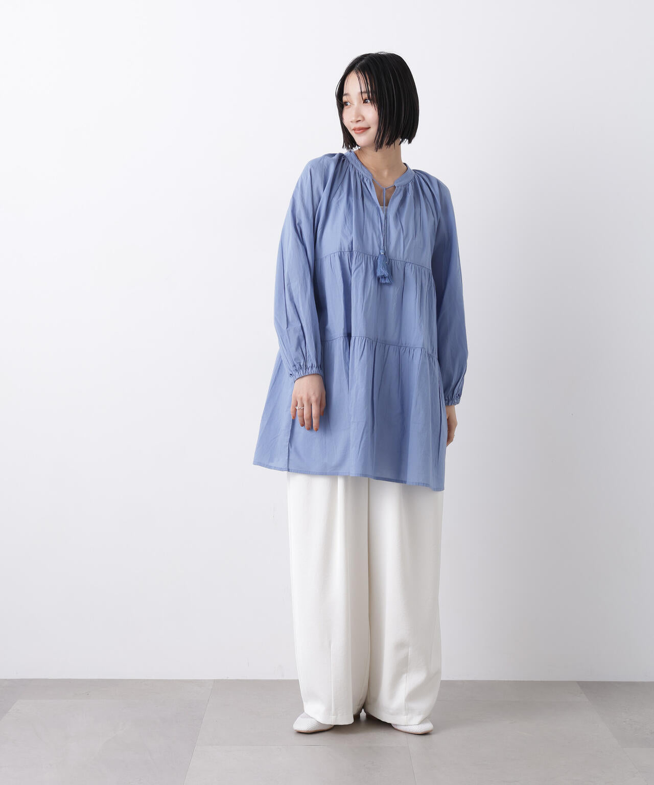 made in INDIA ティアードチュニックブラウス 6736120303