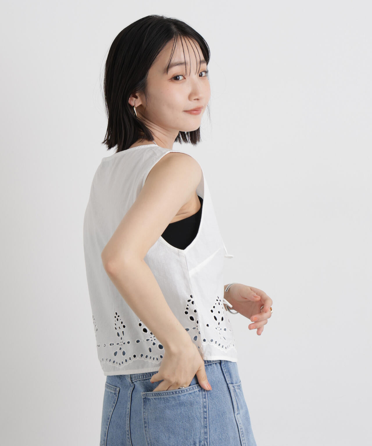 made in INDIA カットワークエンブロイダリージレ(セットアップ可) 6736121302
