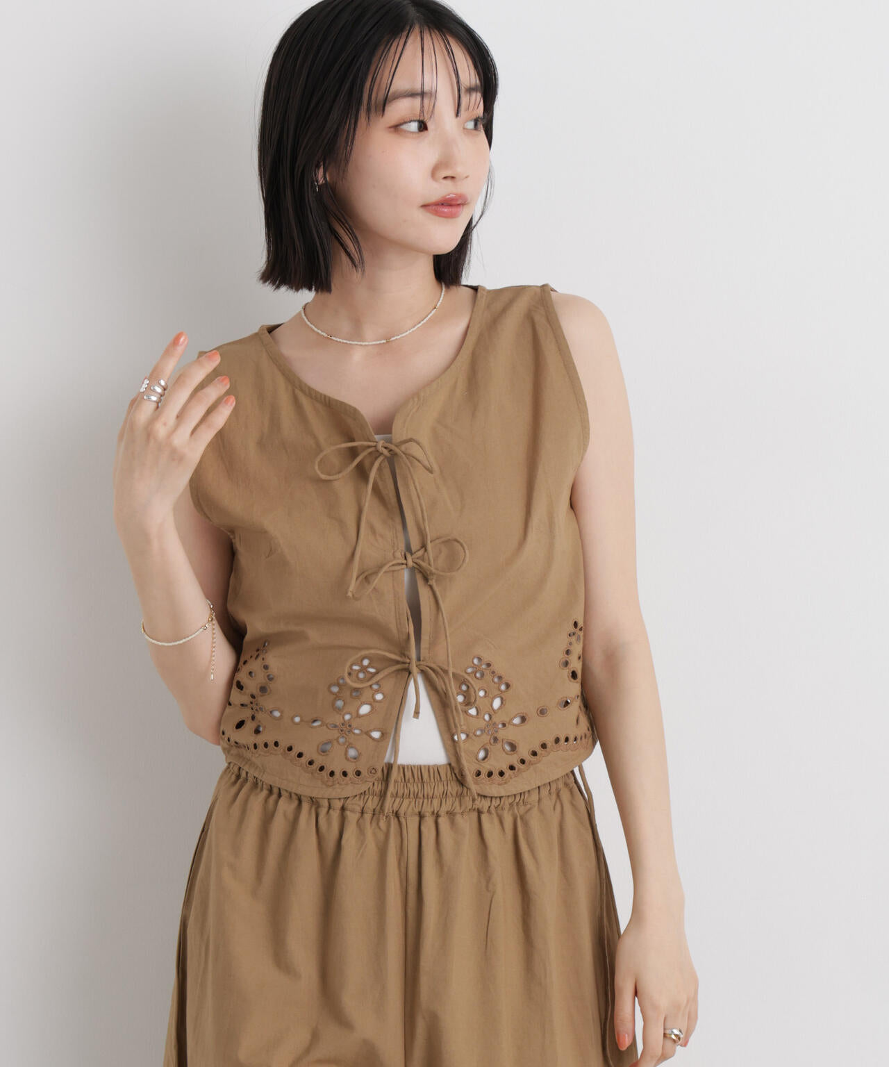 made in INDIA カットワークエンブロイダリージレ(セットアップ可) 6736121302