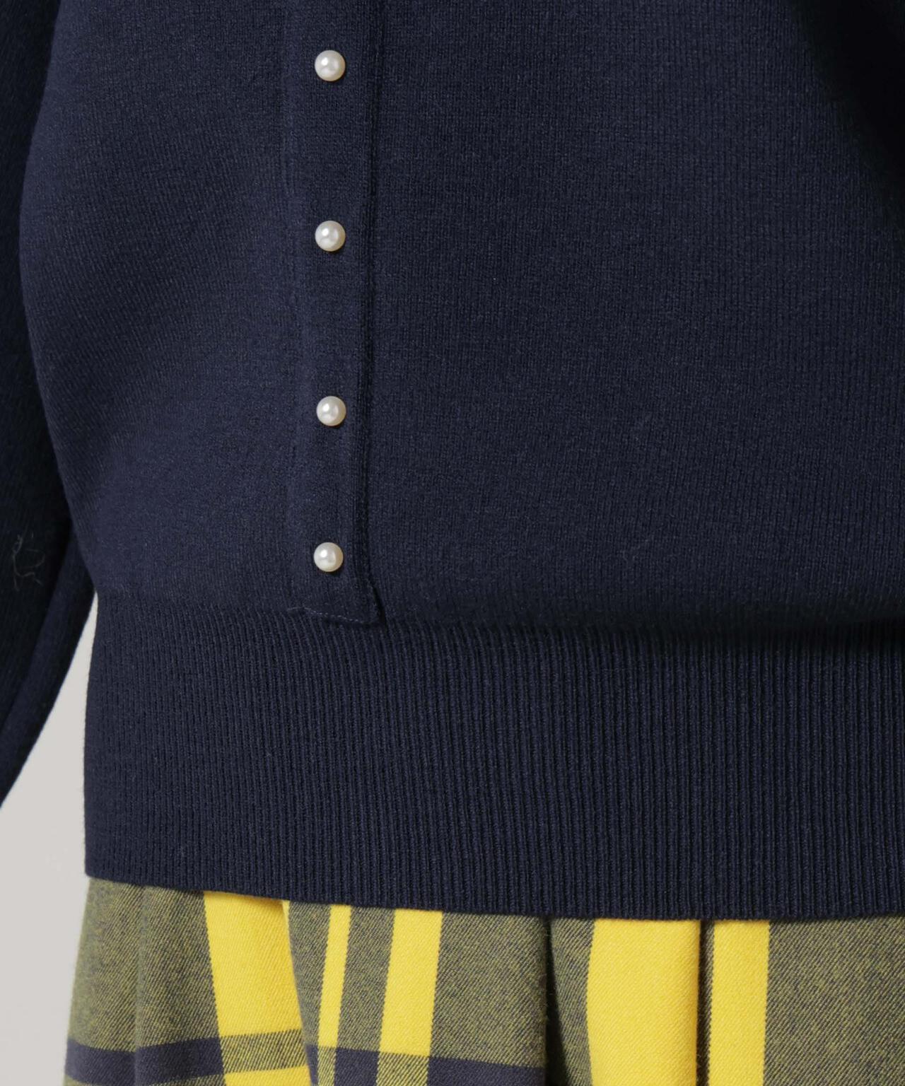 前後2wayセンターパール釦プルオーバーニット 6736122301