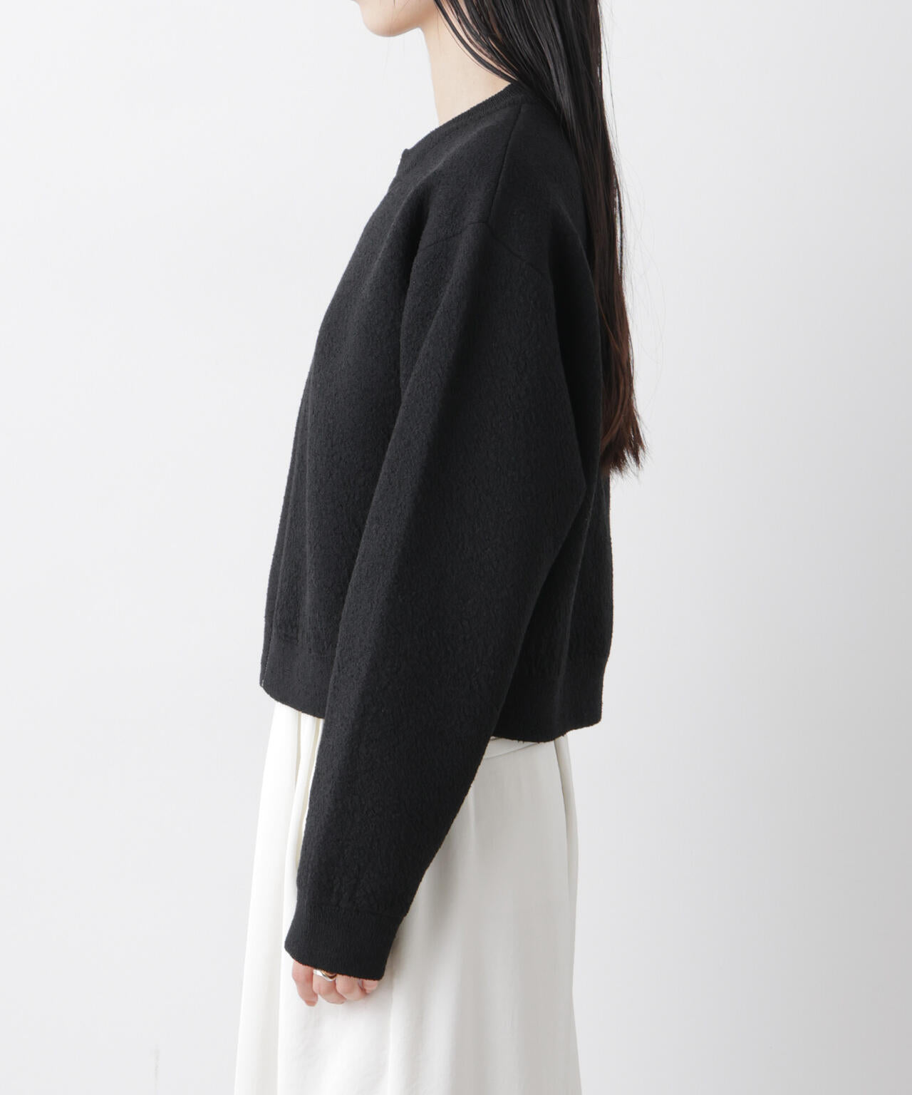 梨地ダブルフェイスジップアップニット 6736122306