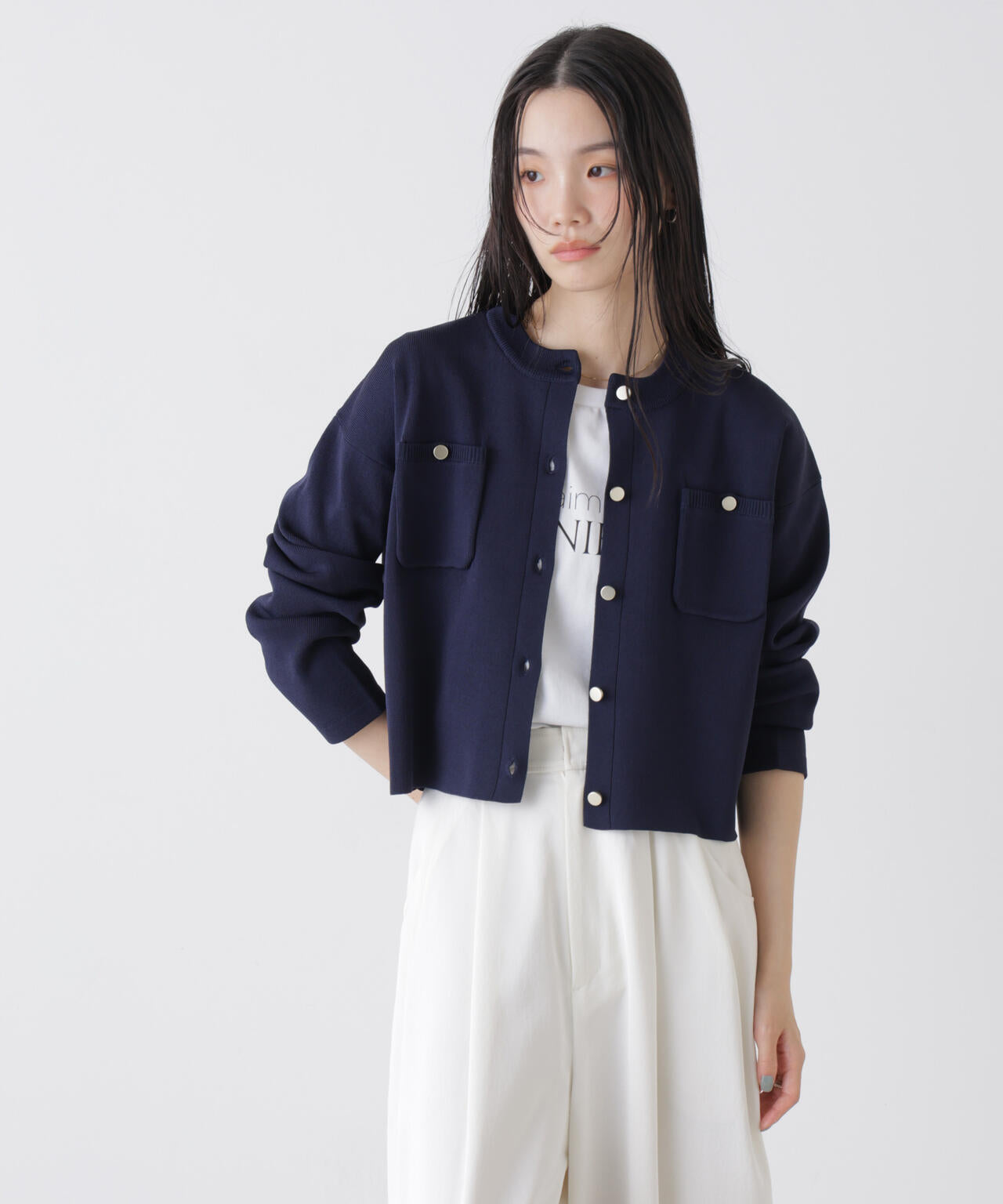 洗濯機洗可UVカット総針ニットカーディガン