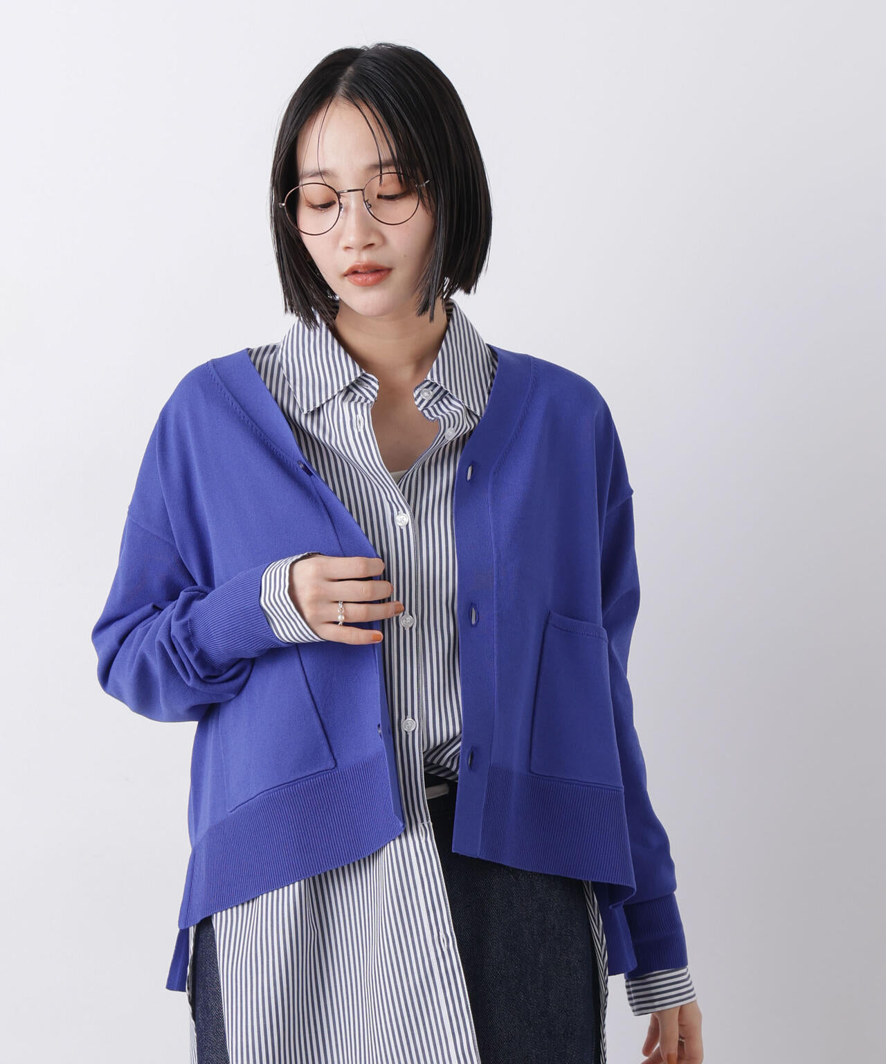 洗濯機洗い可UVカット接触冷感Vネックカーディガン