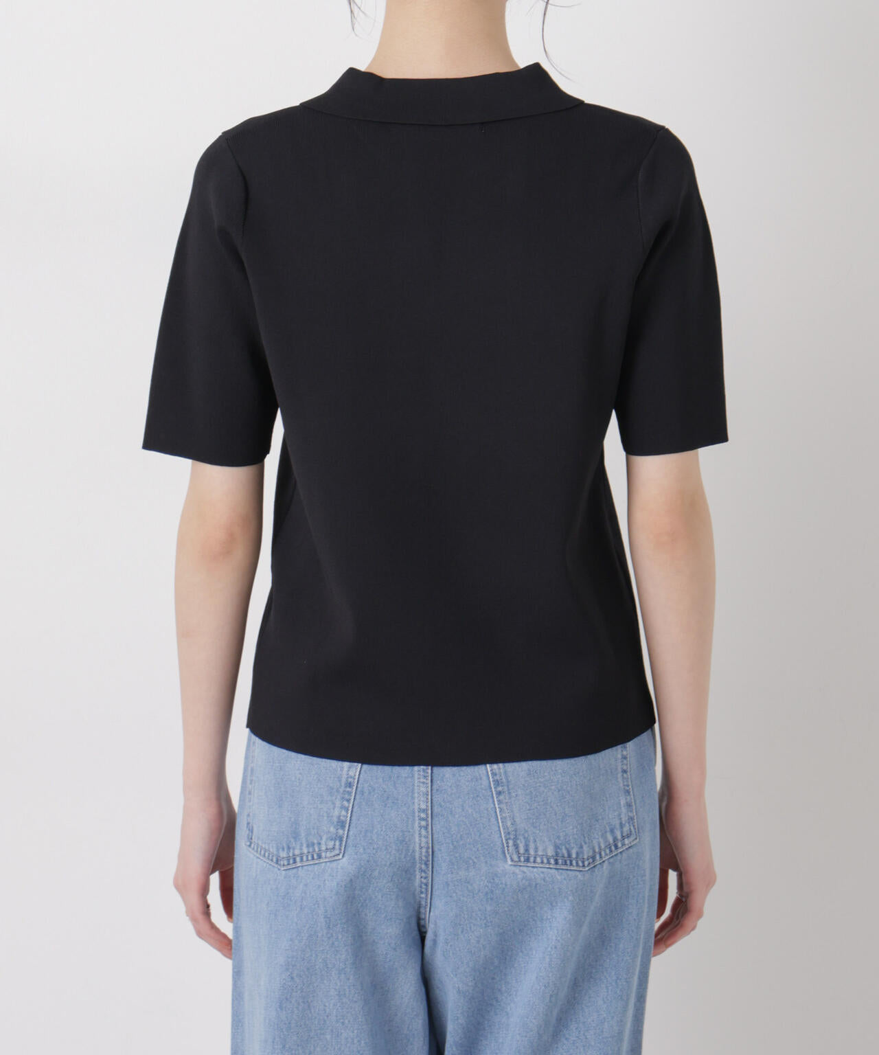 洗濯機洗い可UVカット接触冷感衿付き半袖ポロニット 6736122314