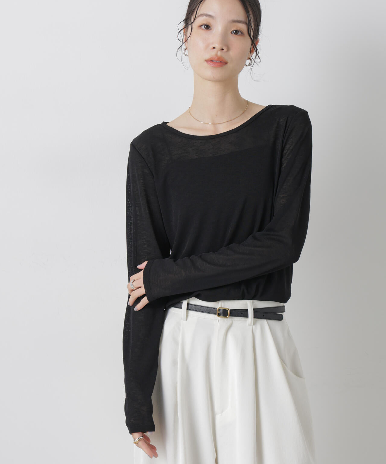 スラブシアーロングスリーブTシャツ 6736123301