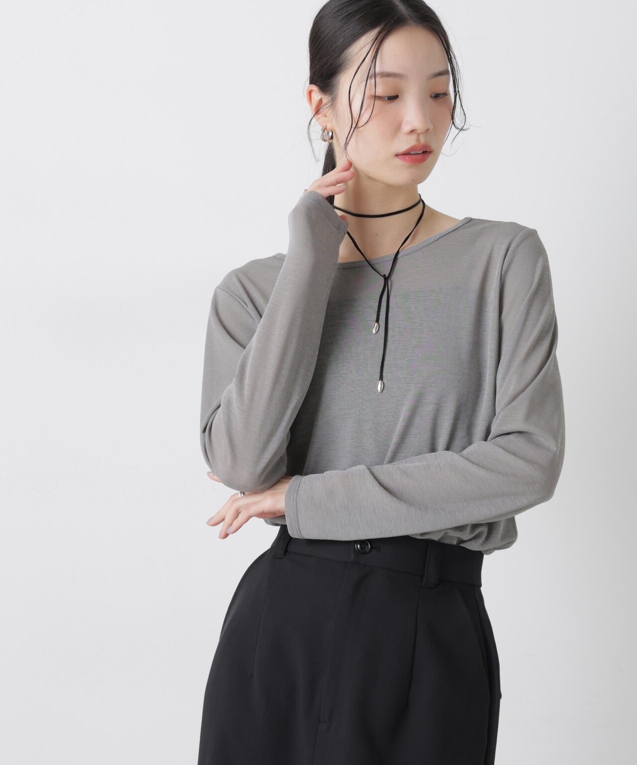 スラブシアーロングスリーブTシャツ 6736123301