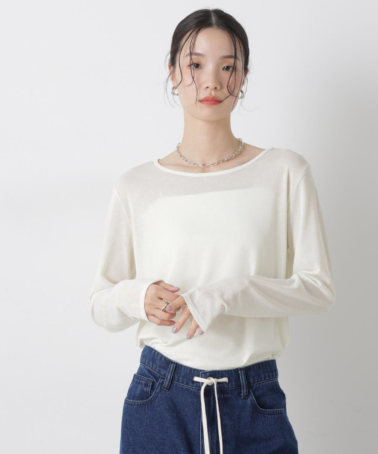 スラブシアーロングスリーブTシャツ 6736123301
