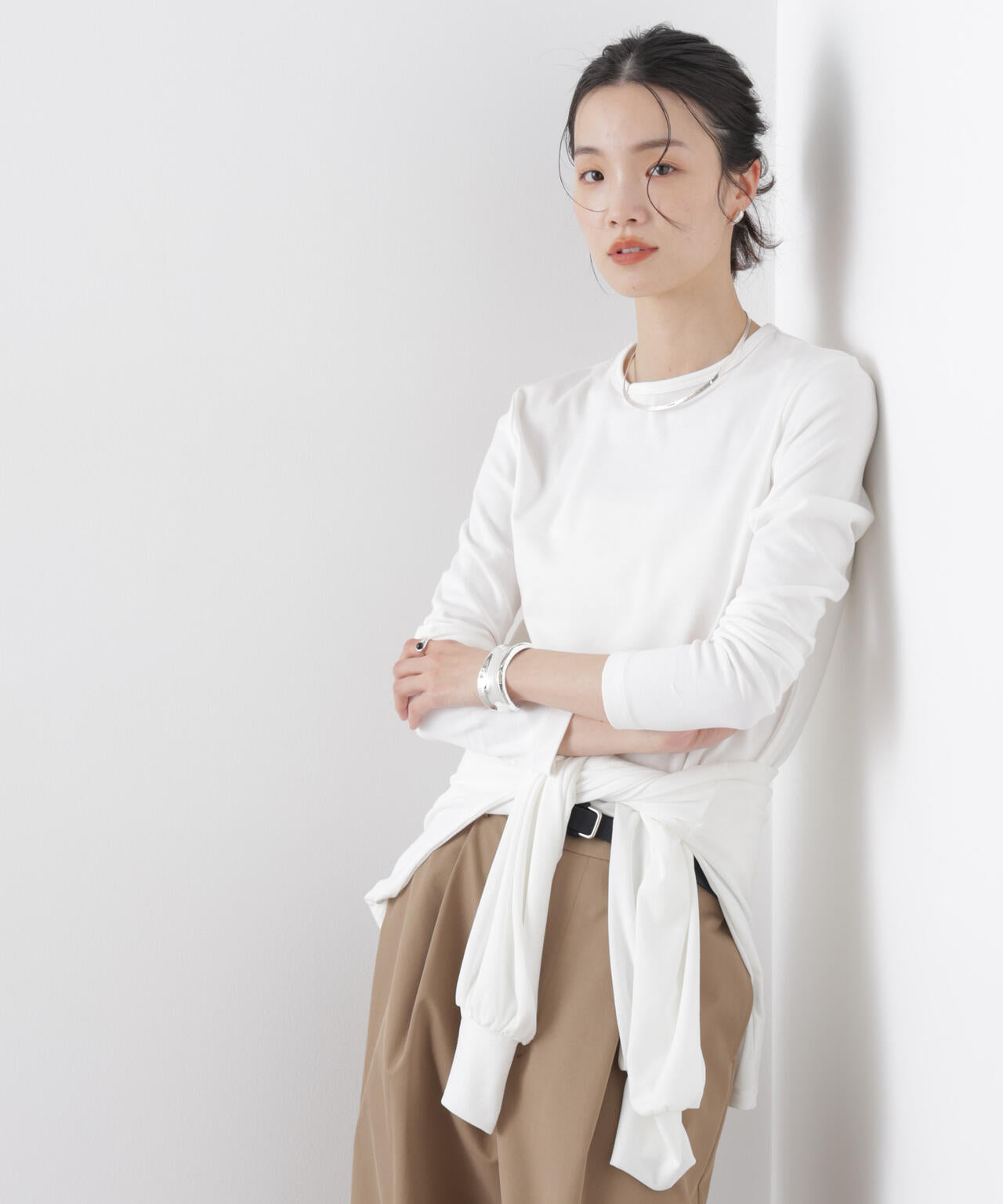 Repur加工 スムースシルケットロングスリーブトップス 6736123308