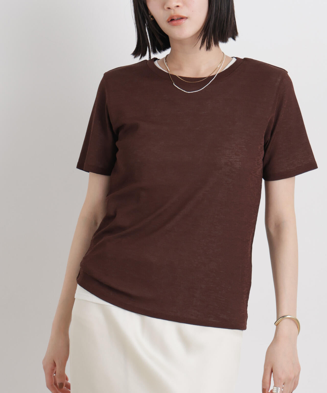 スラブシアー半袖Tシャツ 6736124301