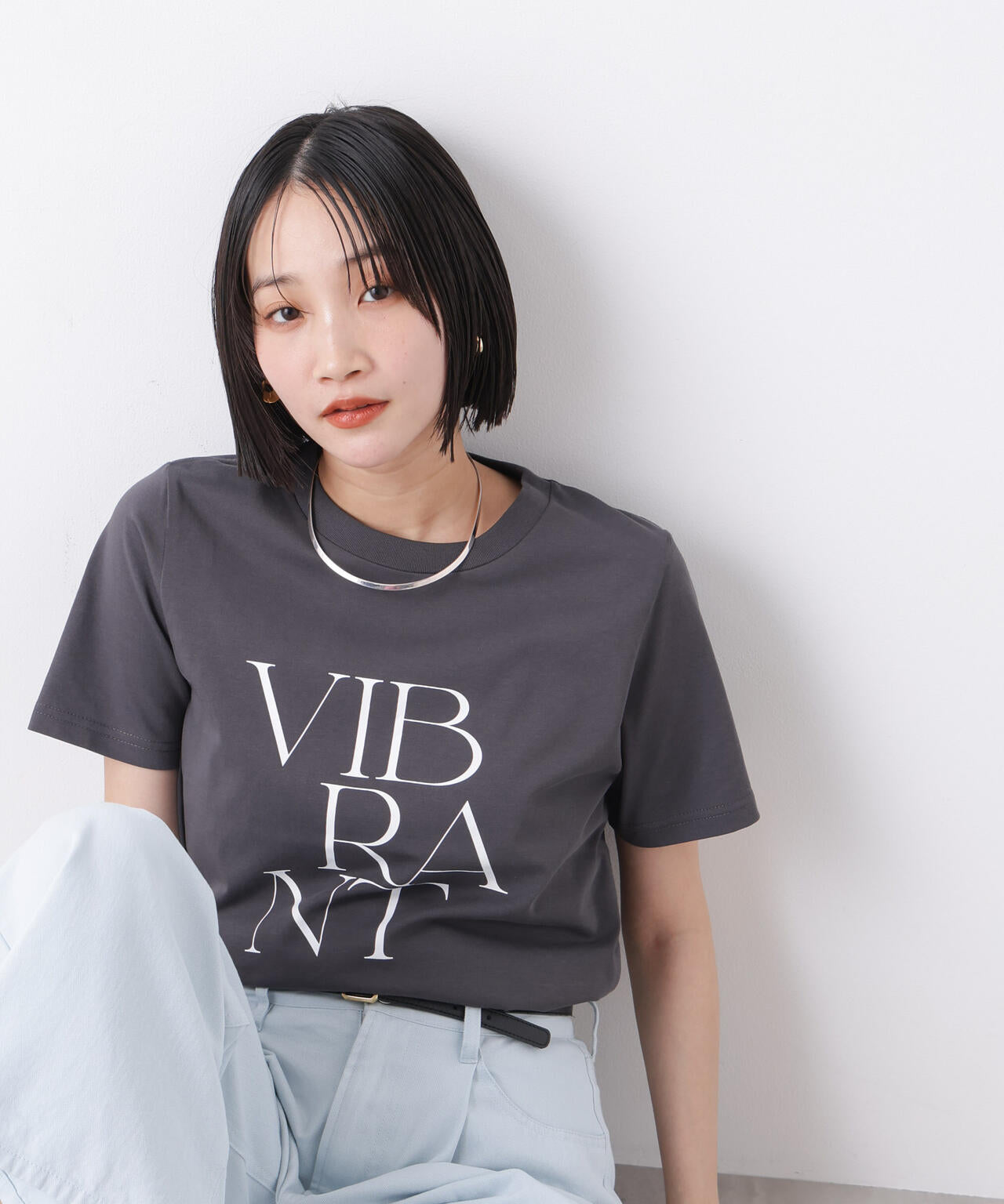 接触冷感&紫外線防止機能 ロゴプリントTシャツ 6736124302