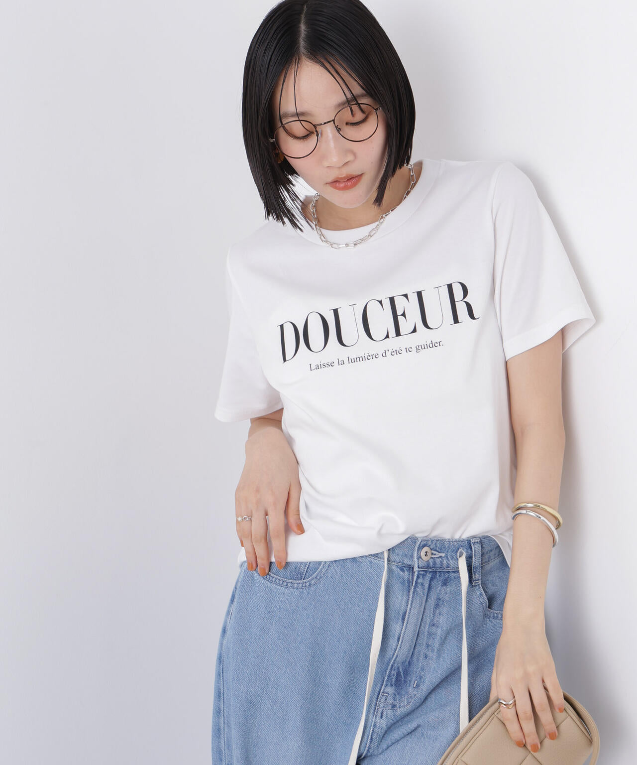 接触冷感&紫外線防止機能 ロゴプリントTシャツ 6736124302