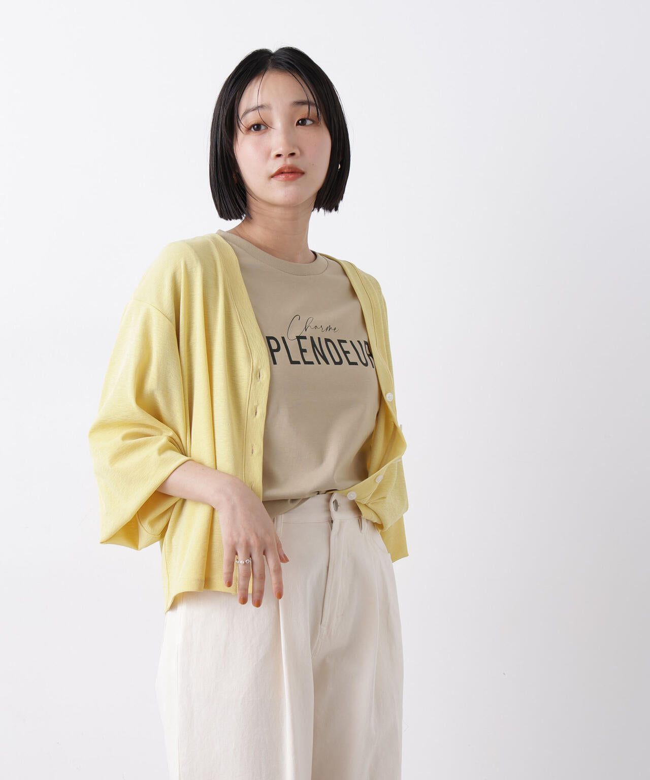 接触冷感&紫外線防止機能 ロゴプリントTシャツ 6736124302