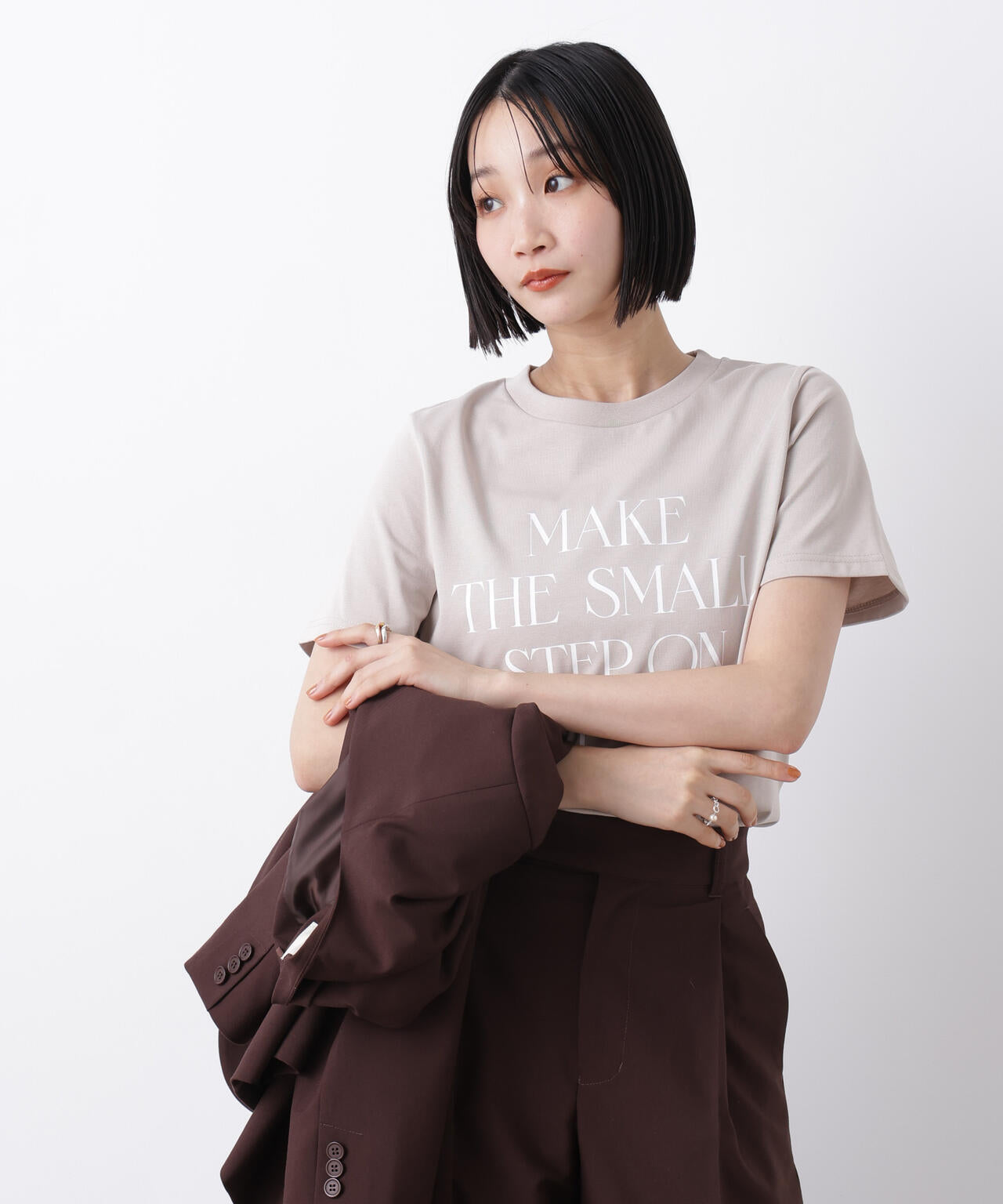 接触冷感&紫外線防止機能 ロゴプリントTシャツ 6736124302