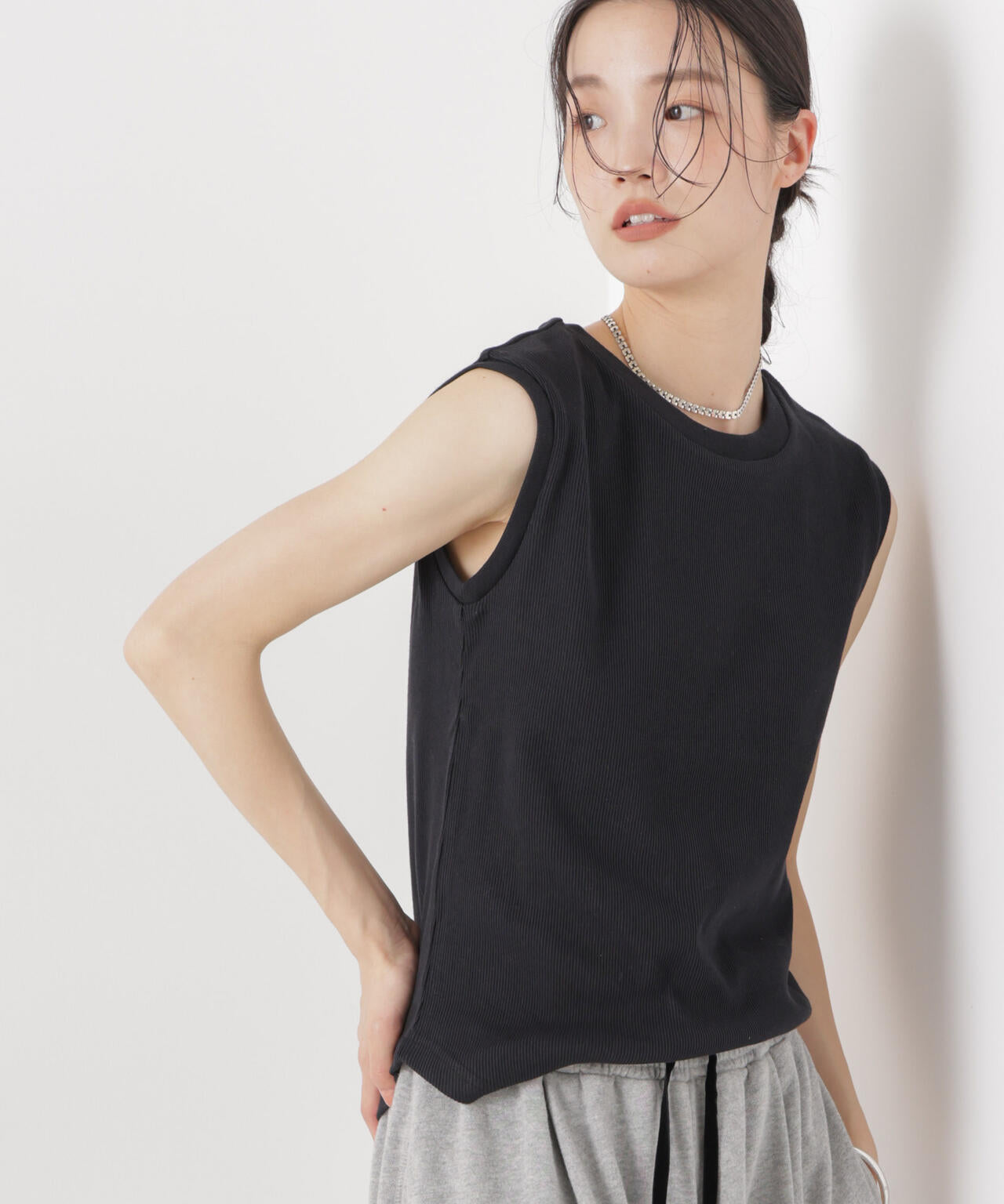 UVカット抗菌防臭吸水速乾イージーケアノースリーブトップス 6736124309