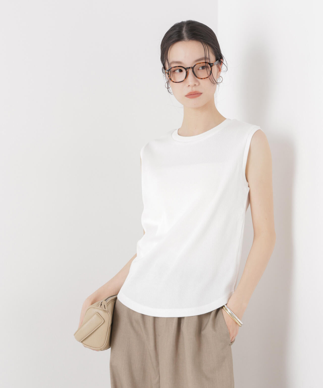 UVカット抗菌防臭吸水速乾イージーケアノースリーブトップス 6736124309