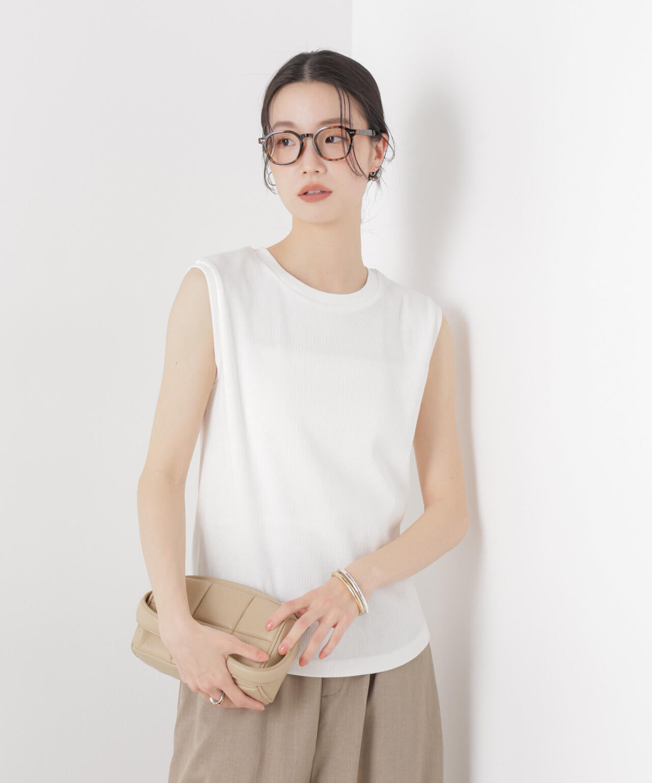 UVカット抗菌防臭吸水速乾イージーケアノースリーブトップス 6736124309