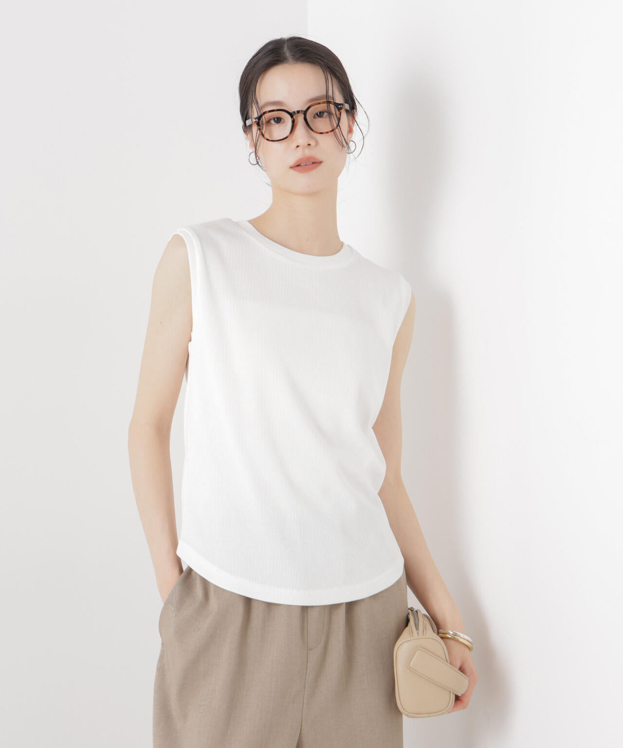 UVカット抗菌防臭吸水速乾イージーケアノースリーブトップス