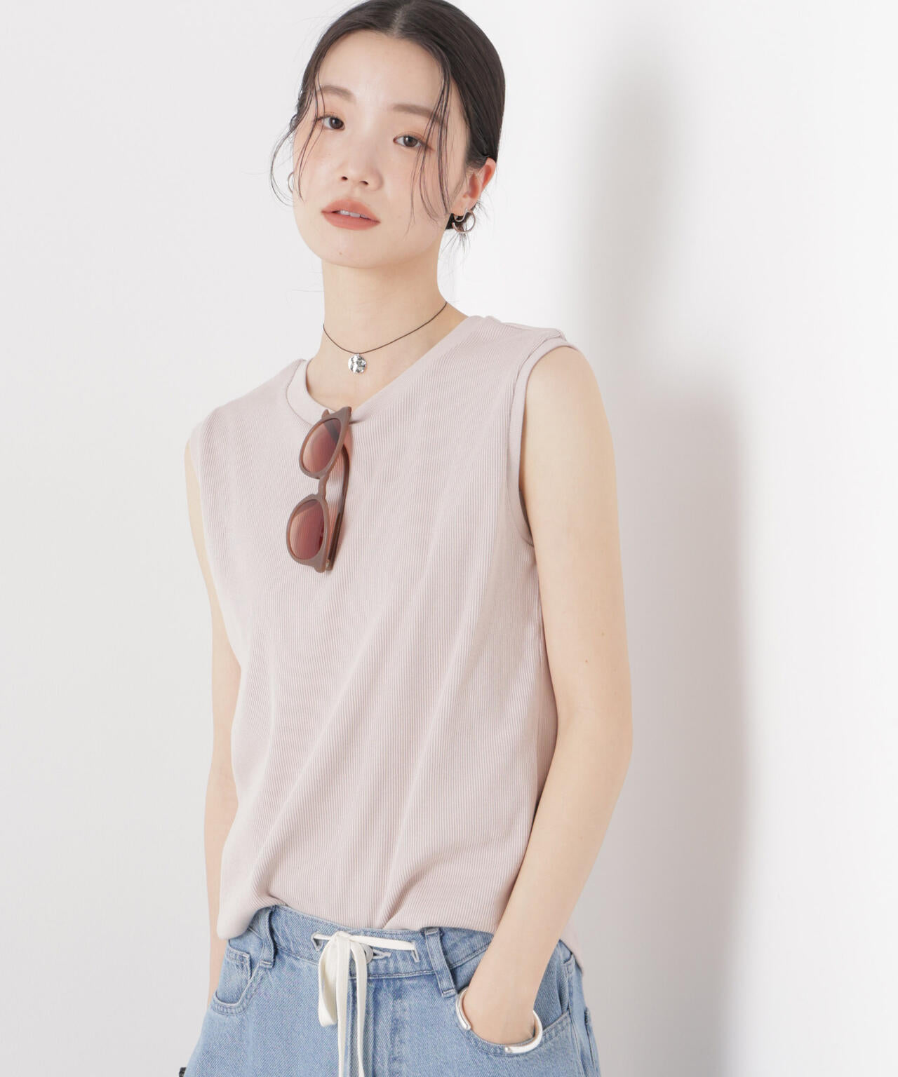 UVカット抗菌防臭吸水速乾イージーケアノースリーブトップス 6736124309