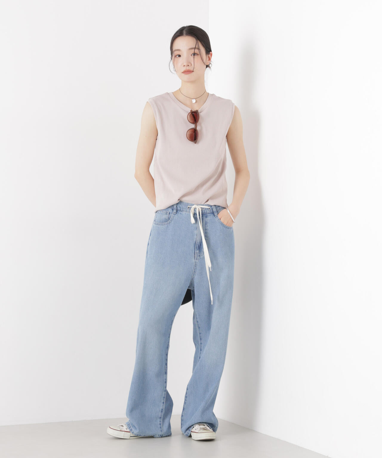 UVカット抗菌防臭吸水速乾イージーケアノースリーブトップス 6736124309