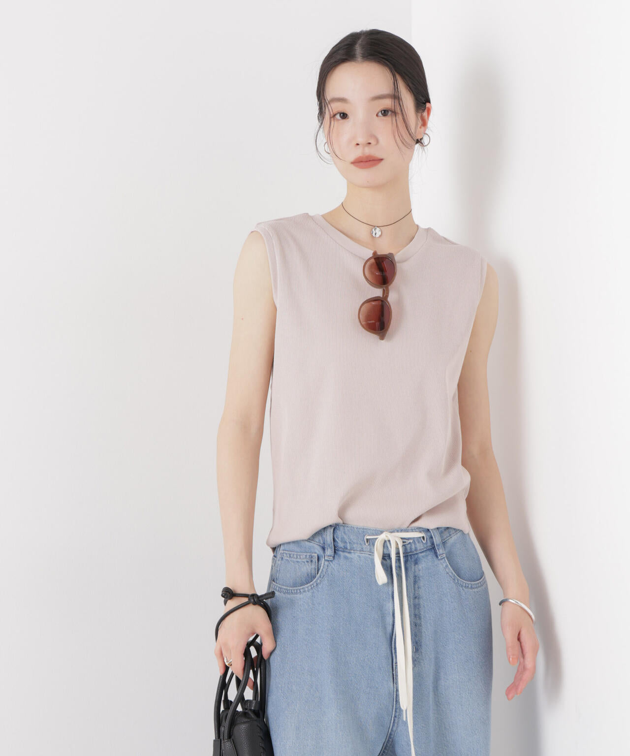 UVカット抗菌防臭吸水速乾イージーケアノースリーブトップス 6736124309