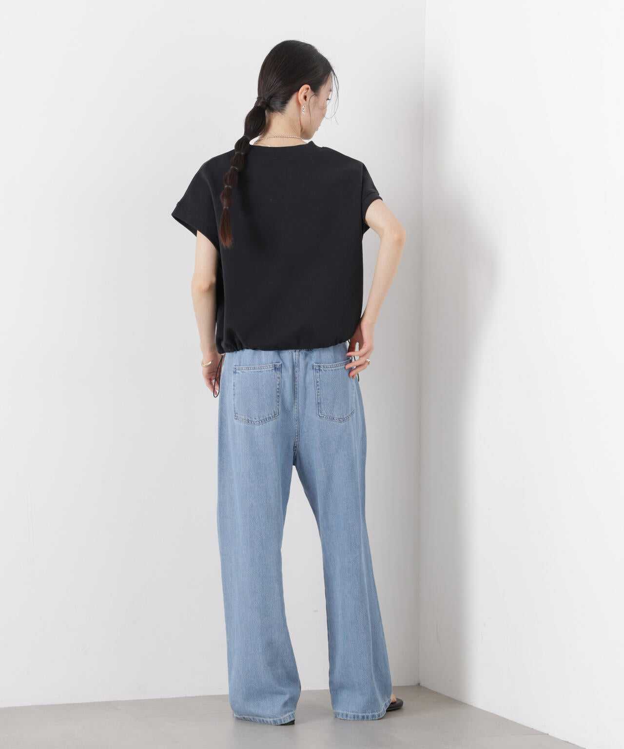 接触冷感ダンボールカットハーフジップトップス(セットアップ可) 6736124314
