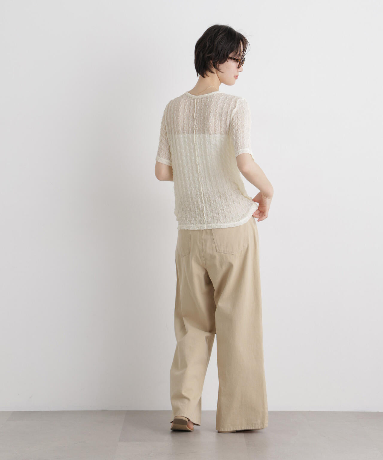 シアーカットクルーネックトップス 6736124324