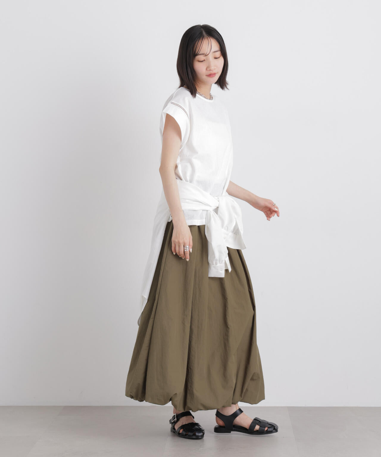 ハシゴレースフレンチスリーブカットトップス 6736124333