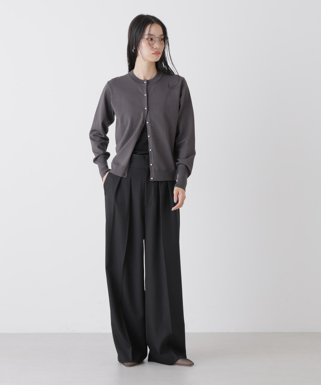 ハイウエストツータックワイドパンツ 6736127303