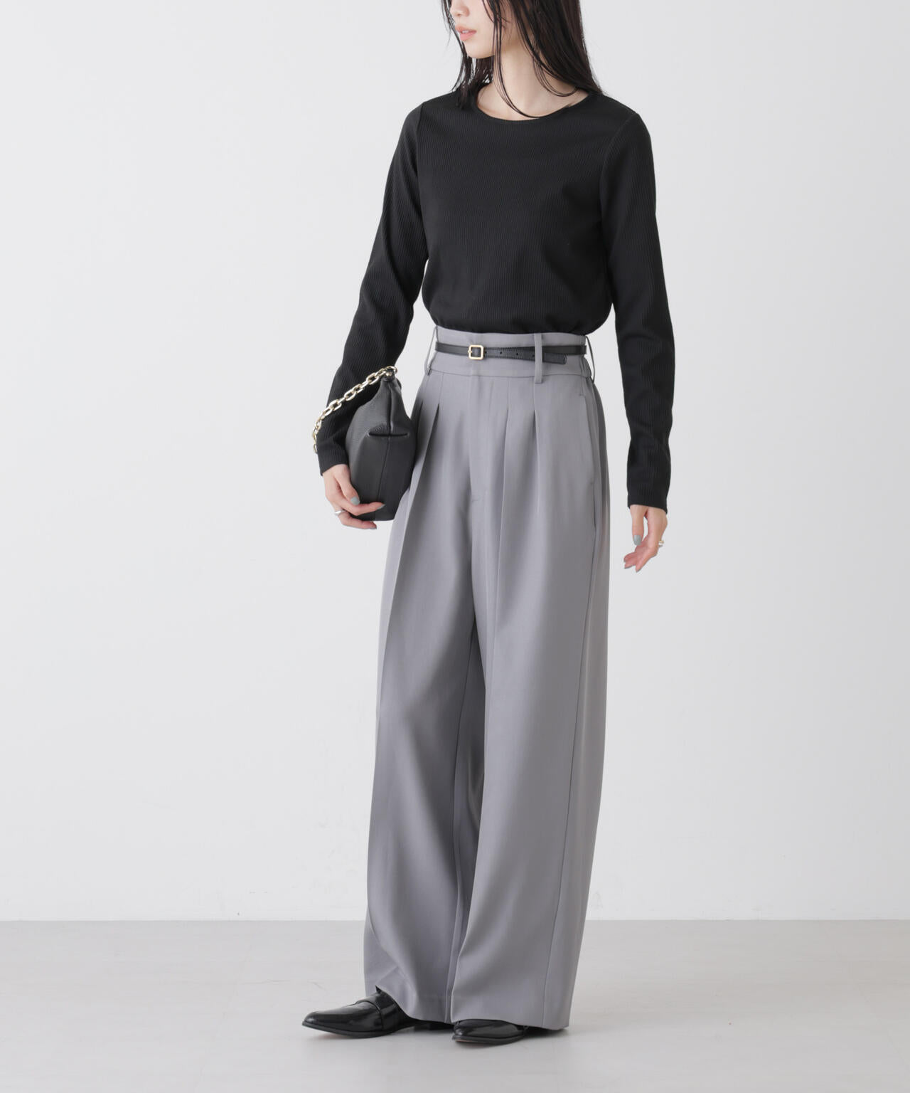 ハイウエストツータックワイドパンツ 6736127303