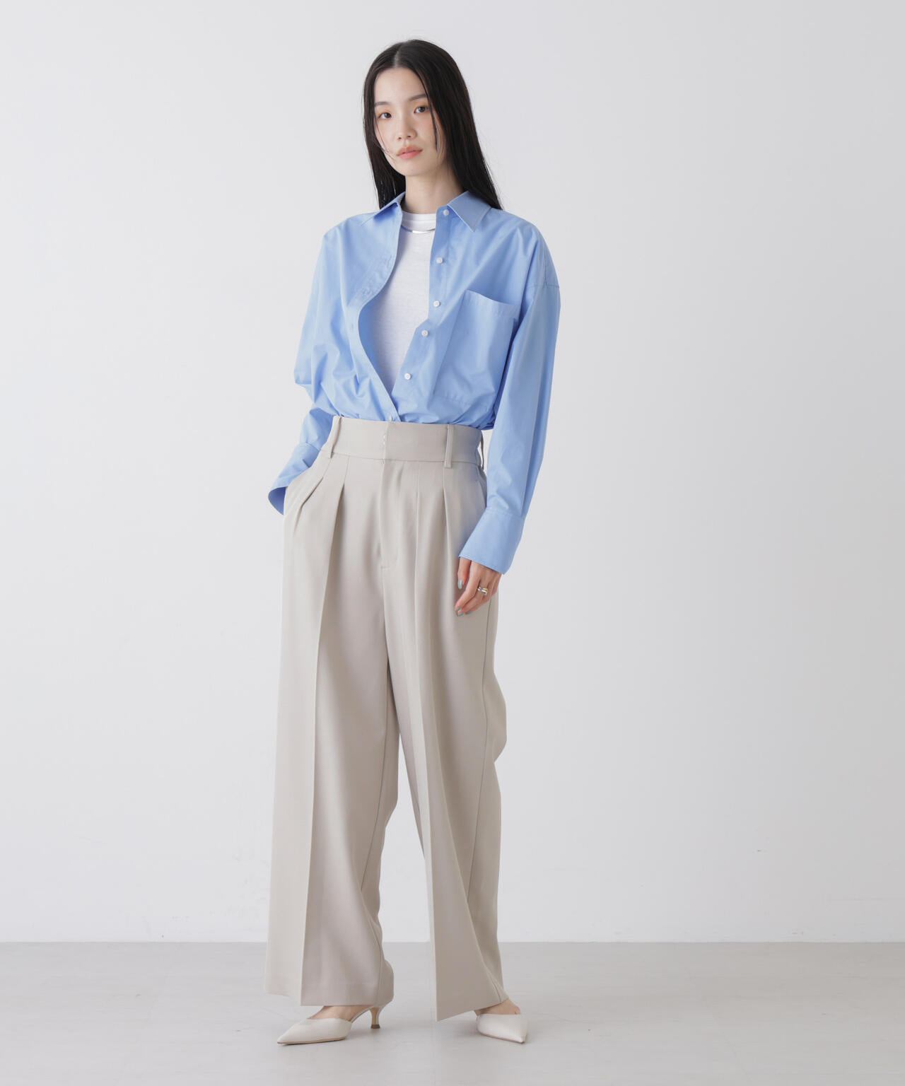 ハイウエストツータックワイドパンツ 6736127303