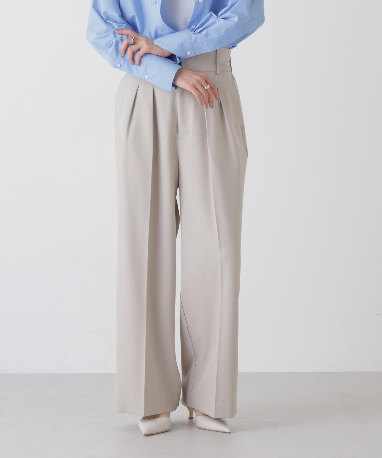 ハイウエストツータックワイドパンツ 6736127303