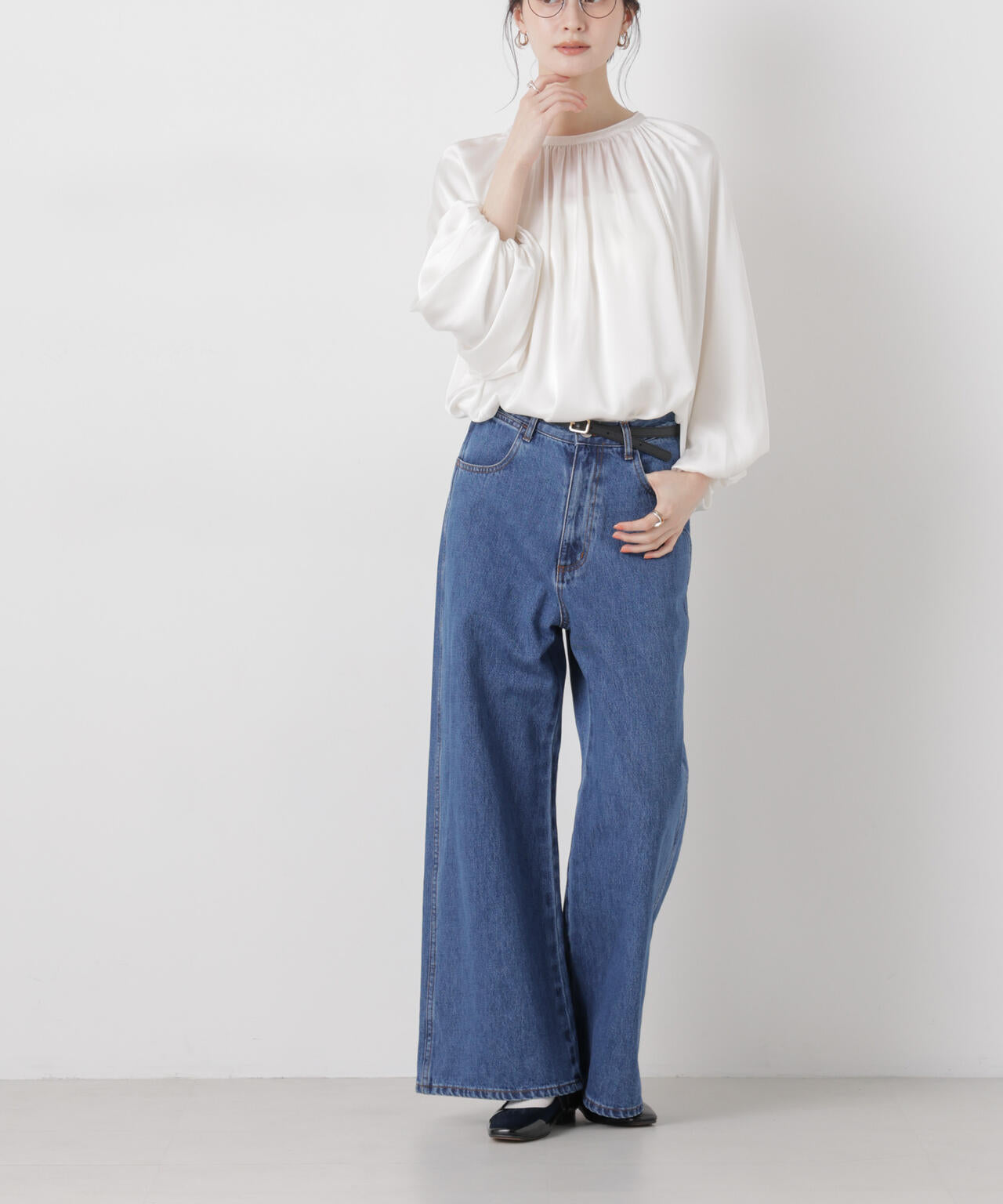 ワイドバギーデニムパンツ 6736127305