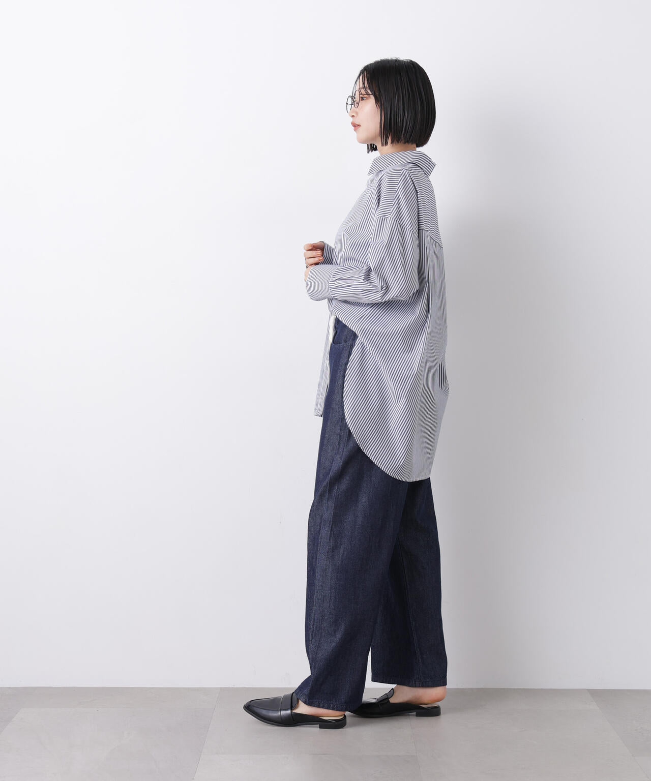 ウエストドロストワイドデニムパンツ 6736127306