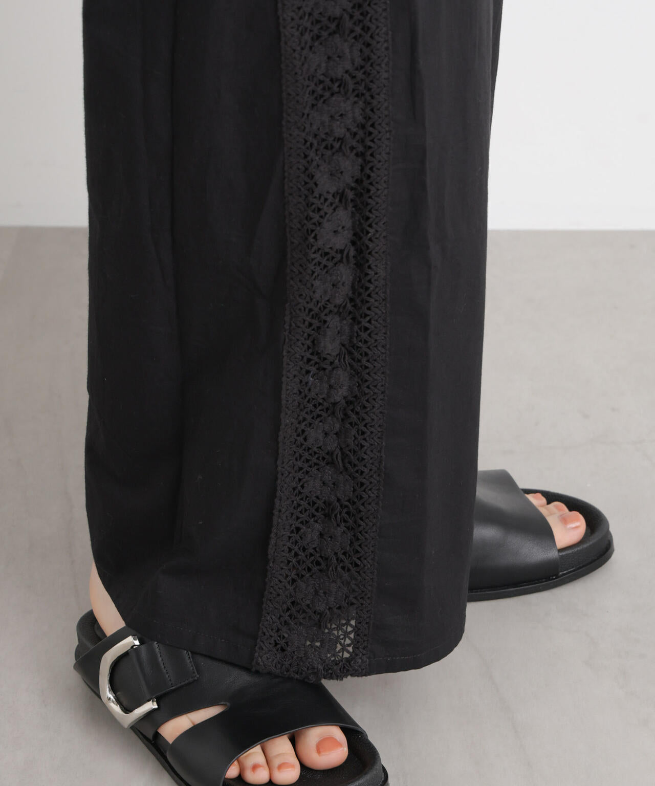 made in INDIA サイドレースワイドパンツ 6736127309