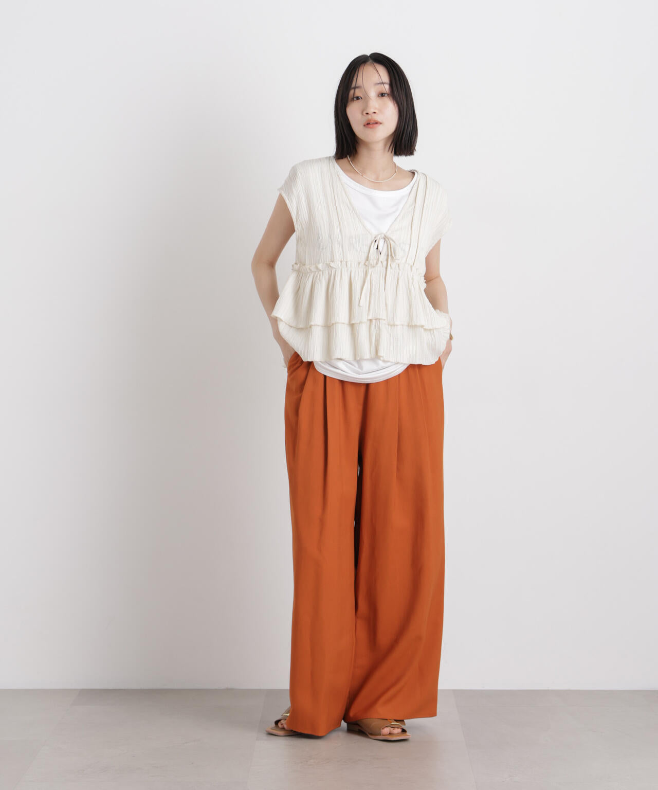 微光沢ツイルイージーパンツ(セットアップ可) 6736127315