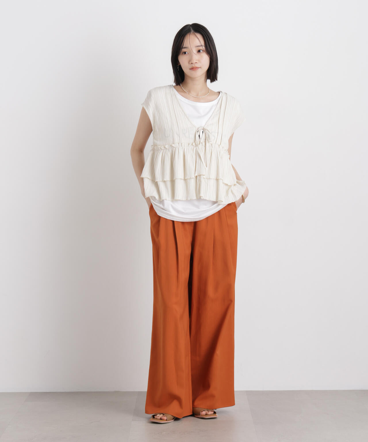 微光沢ツイルイージーパンツ(セットアップ可) 6736127315