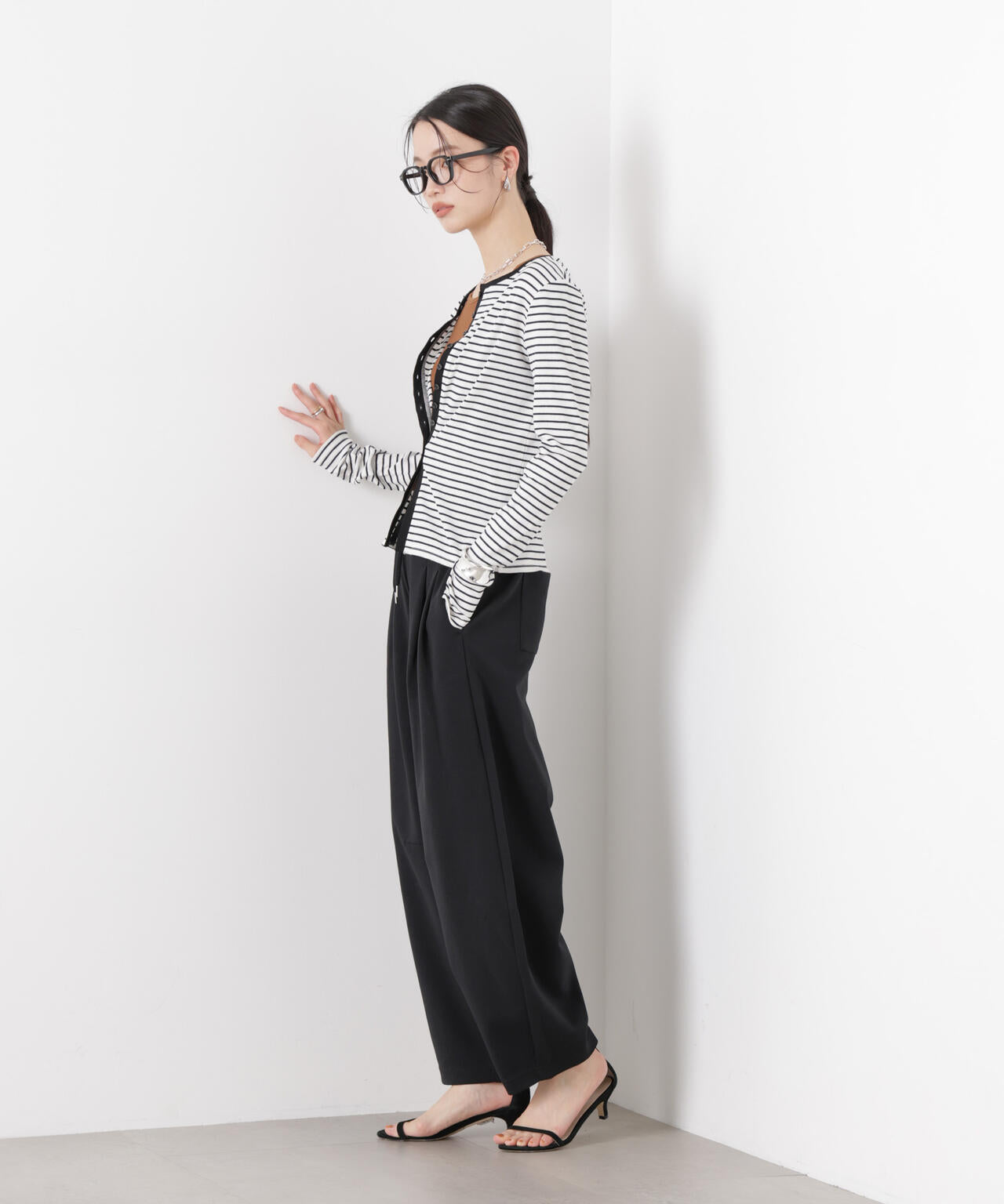 接触冷感ダンボールカットカーブシルエットパンツ(セットアップ可) 6736127320