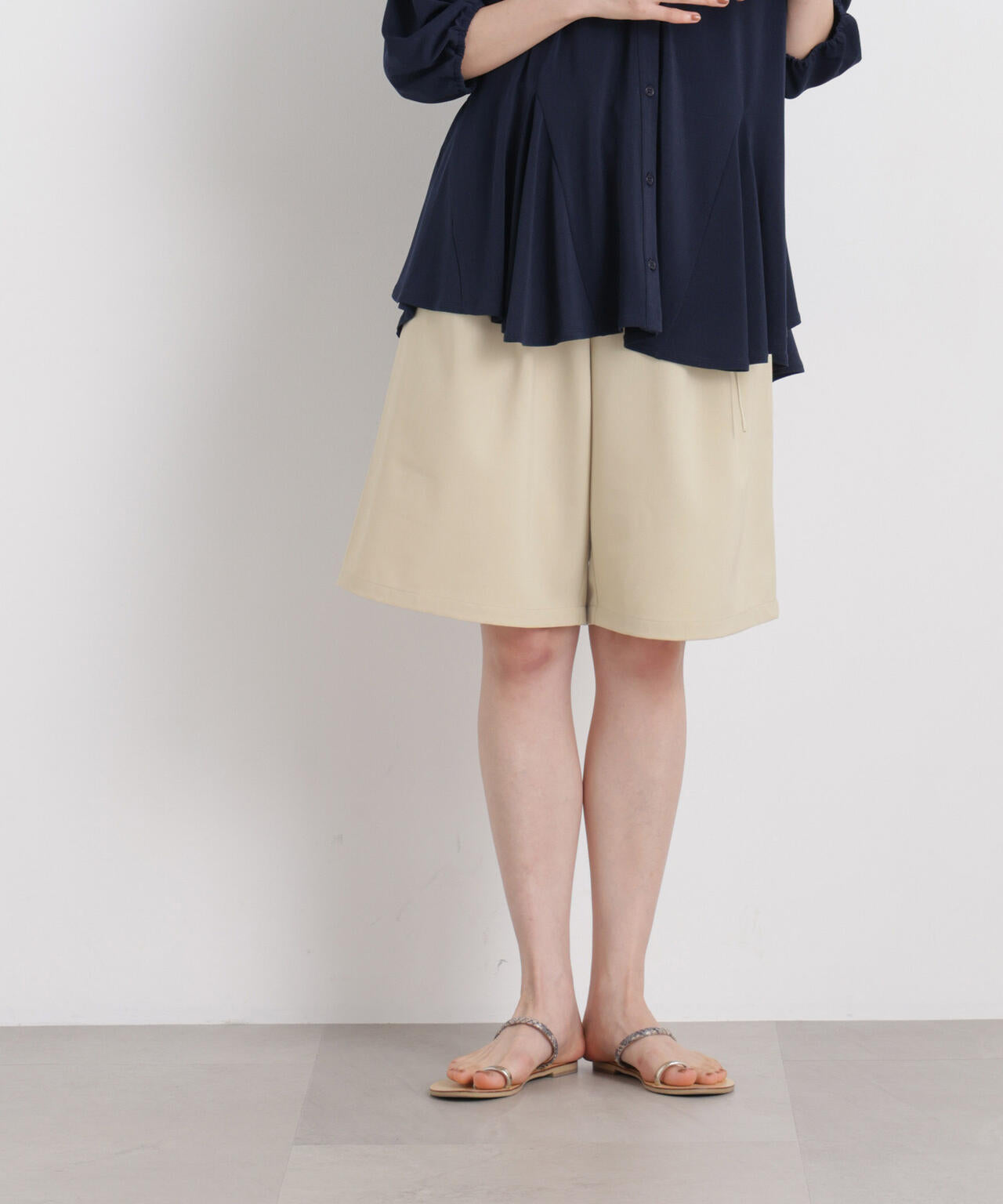 メランジストレッチベルト付ハーフパンツ(セットアップ可) 6736128300