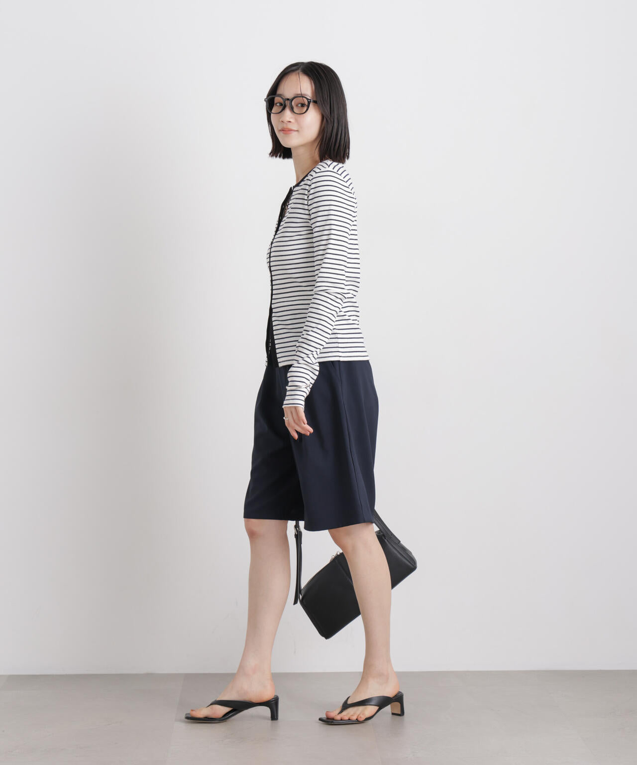 メランジストレッチベルト付ハーフパンツ(セットアップ可) 6736128300