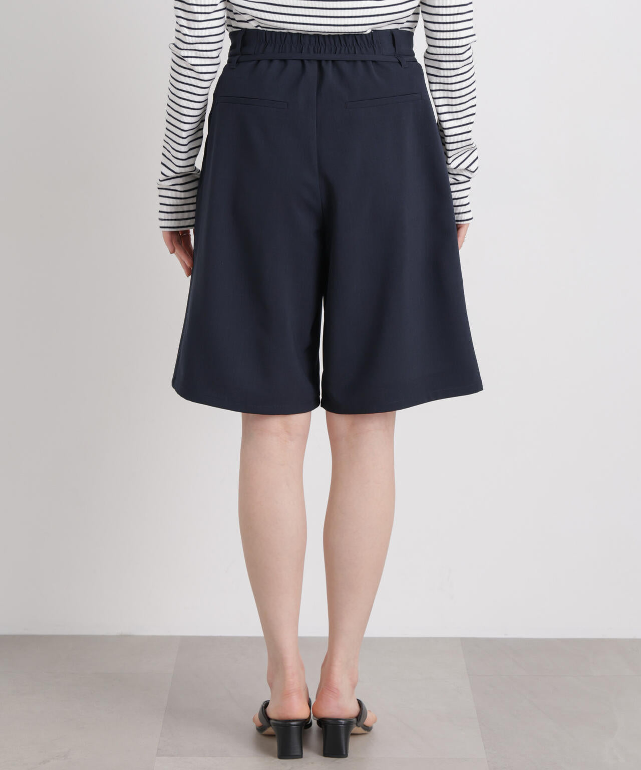 メランジストレッチベルト付ハーフパンツ(セットアップ可) 6736128300