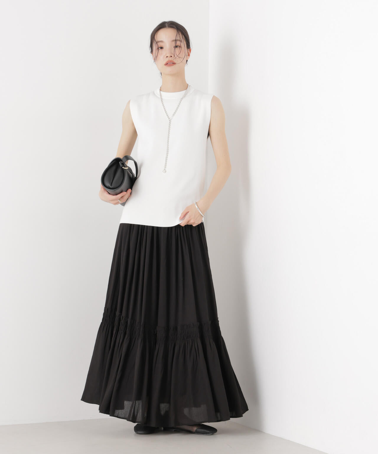 made in INDIA 切り替えギャザースカート(セットアップ可) 6736130300