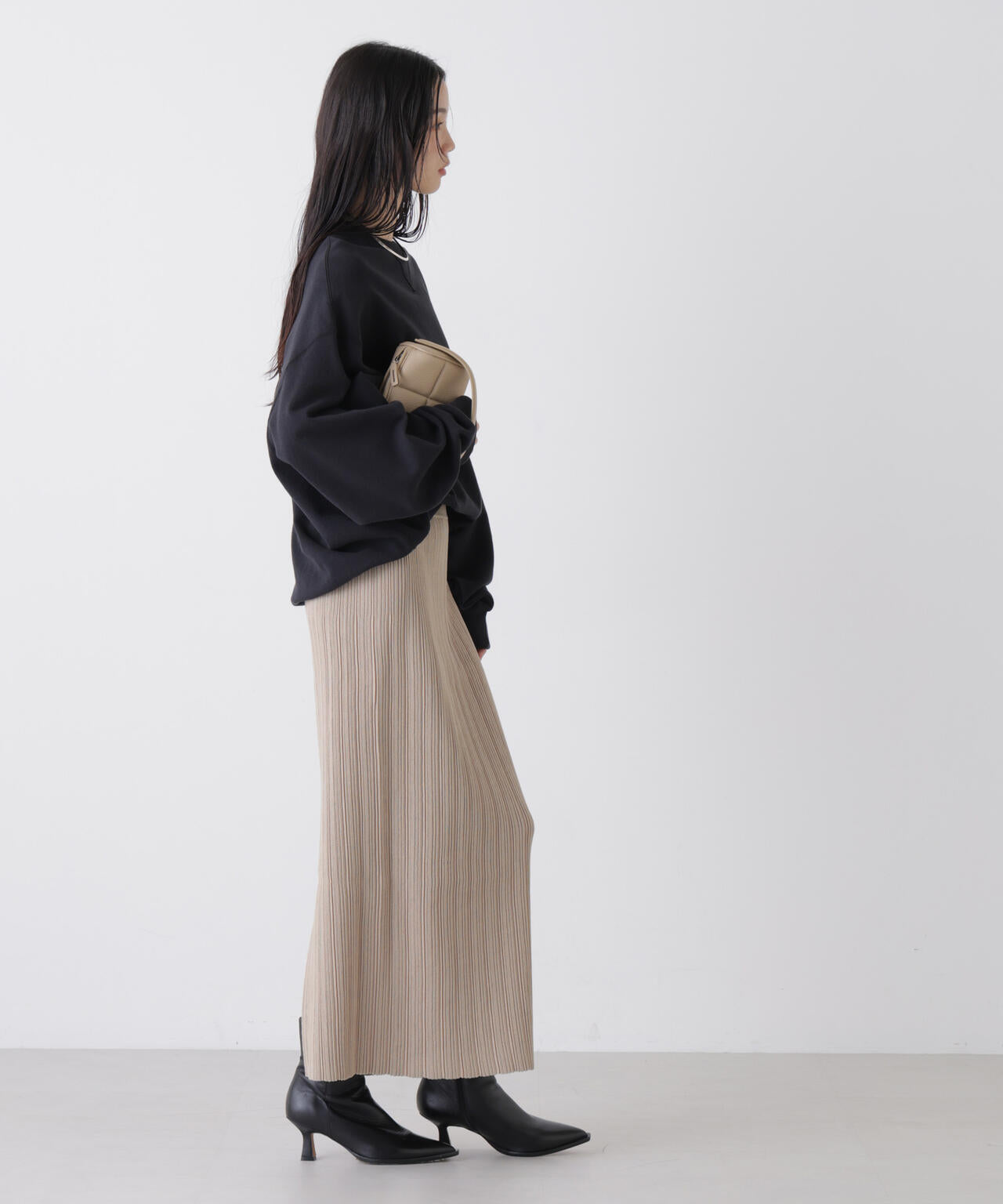 プリーツニットナロースカート(セットアップ可) 6736130301