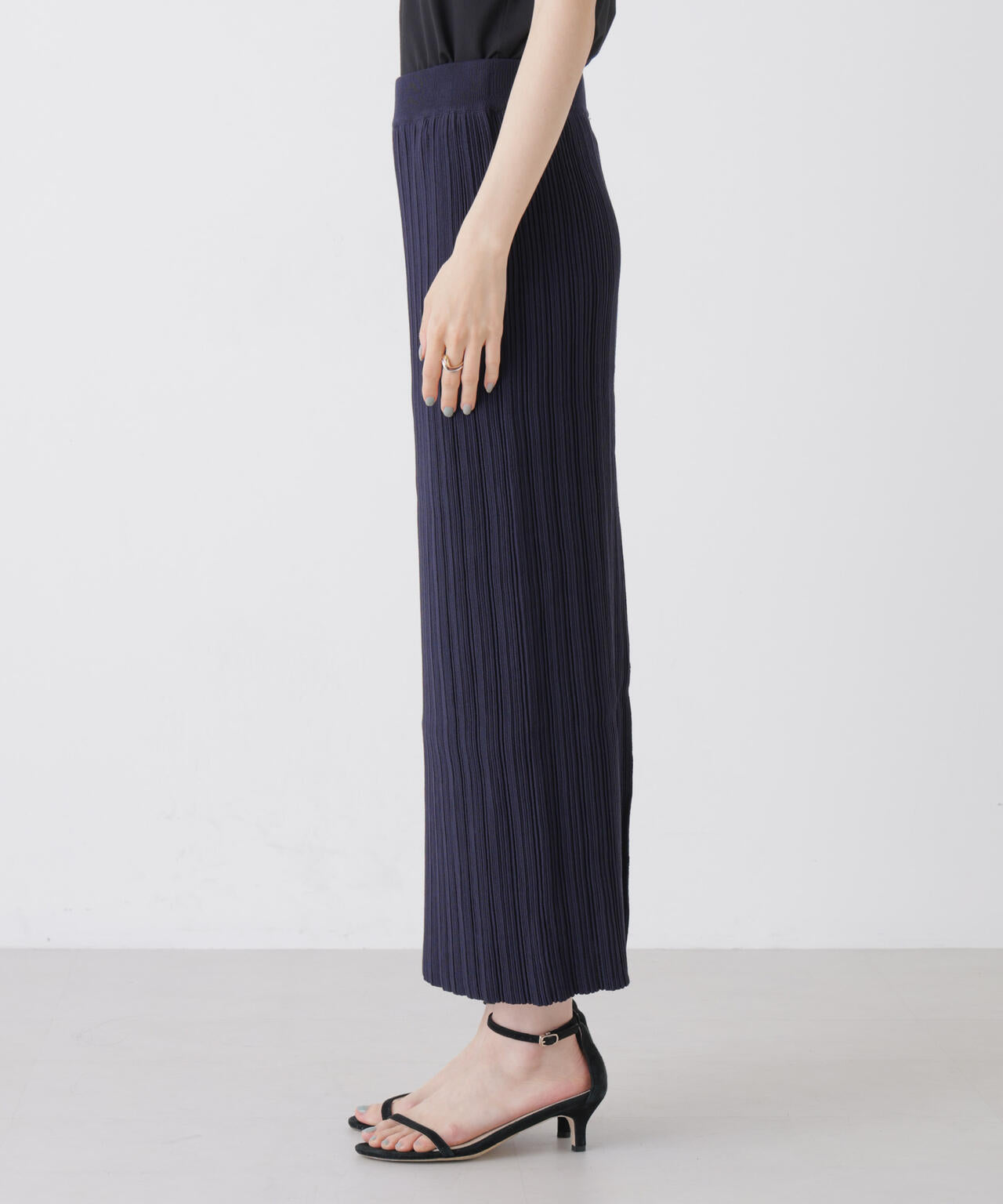 プリーツニットナロースカート(セットアップ可) 6736130301