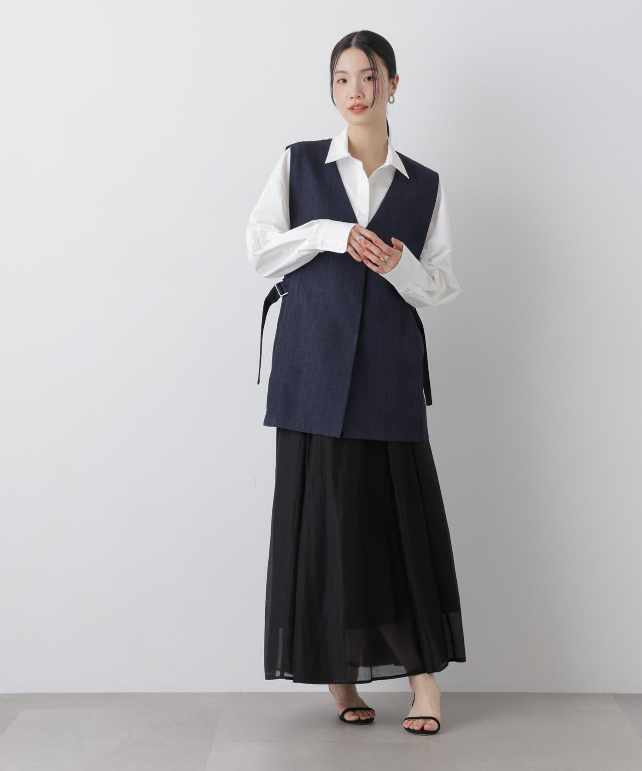 シアーオーガンジータックフレアスカート 6736130303